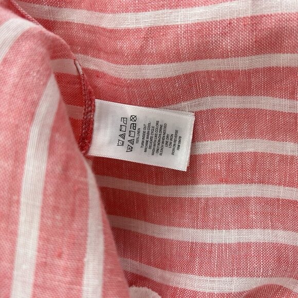 Sigrid Olsen 100% Linen Dress Sleeveless Pink Striped Short Shift Pockets Size S - Picture 7 of 9